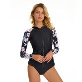 Rash Guard Tops Langarm Badeanzüge Bedruckt
